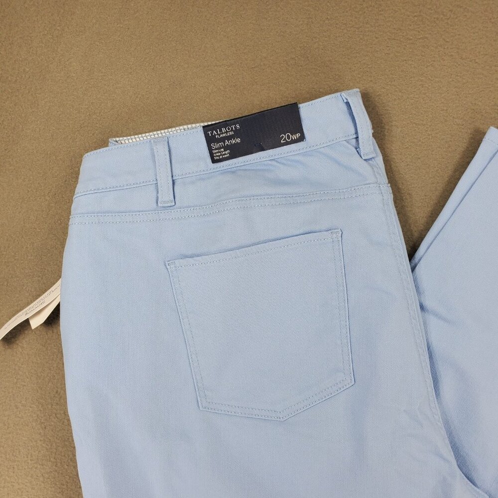 New Talbots Flawless Slim Ankle Length Pants 20Wp Petite‎ Plus Jeans Light Blue - Picture 2 of 5